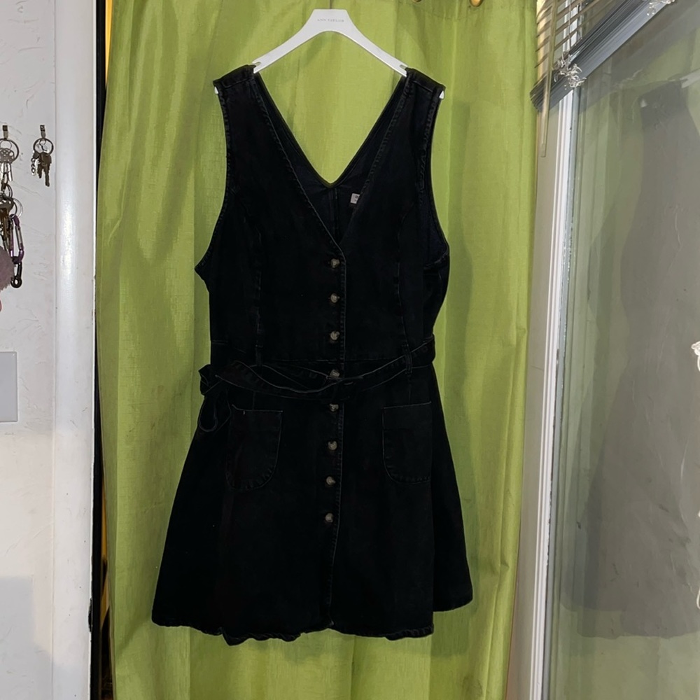 ASOS curve black denim dress